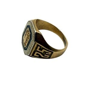 Antique 1925 Coffee High Class Ring-10K Gold-Likely Florence, Alabama – Size 3